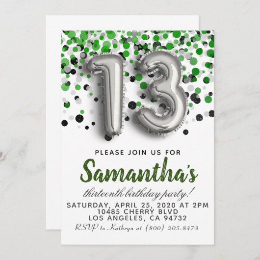 13e uitnodiging (Voorkant / Achterkant)