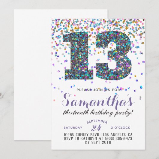 13e uitnodiging tot Confetti op zondag (Voorkant / Achterkant)