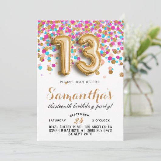 13e uitnodiging tot Confetti op zondag (Staand voorkant)