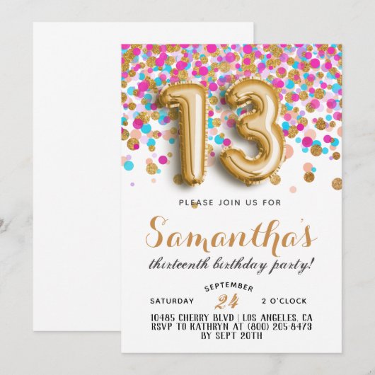 13e uitnodiging tot Confetti op zondag (Voorkant / Achterkant)