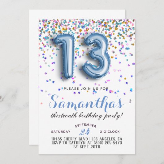 13e uitnodiging tot Confetti op zondag (Voorkant / Achterkant)