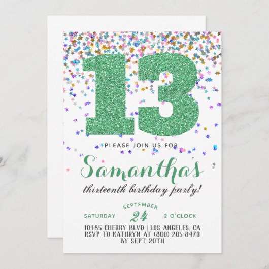 13e uitnodiging tot Confetti op zondag (Voorkant / Achterkant)