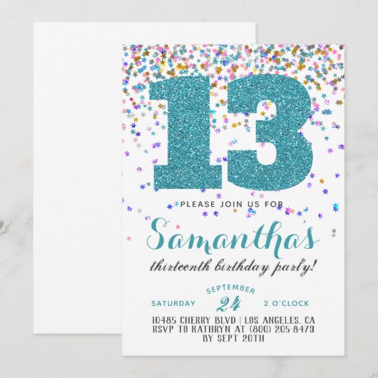 13e uitnodiging tot Confetti op zondag (Voorkant / Achterkant)