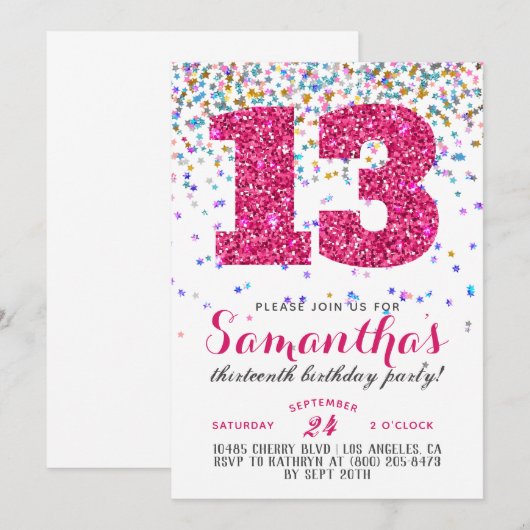 13e uitnodiging tot Confetti op zondag (Voorkant / Achterkant)