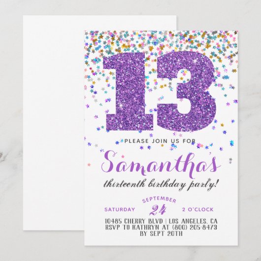 13e uitnodiging tot Confetti op zondag (Voorkant / Achterkant)