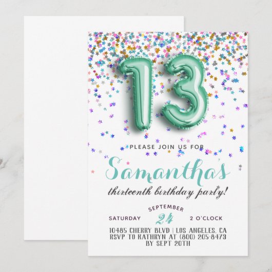 13e uitnodiging tot Confetti op zondag (Voorkant / Achterkant)