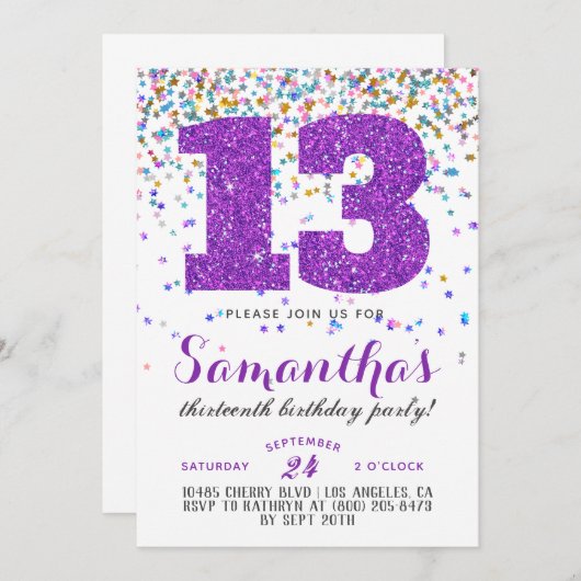 13e uitnodiging tot Confetti op zondag (Voorkant / Achterkant)