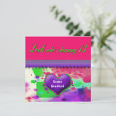 13e uitnodiging van de Birthday - meisje (Staand voorkant)