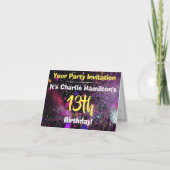 13e uitnodiging van de Birthday Party (Voorkant)