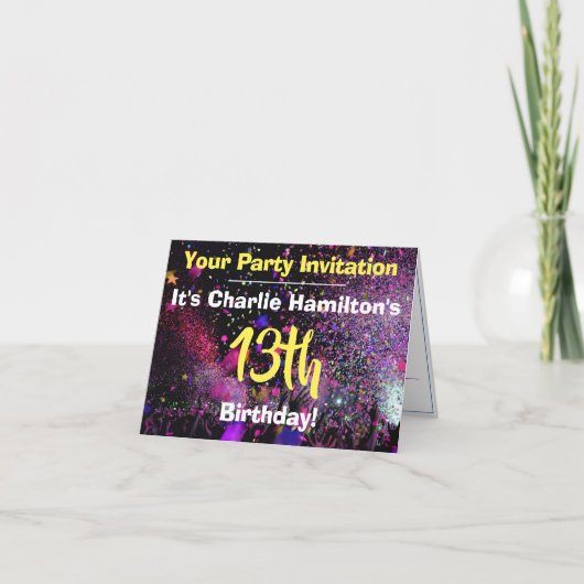 13e uitnodiging van de Birthday Party (Voorkant)