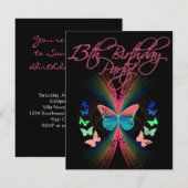 13e uitnodiging van de Birthday Party (Voorkant / Achterkant)