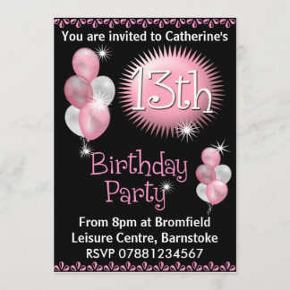 13e uitnodiging van de Birthday Party