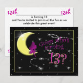 13e uitnodiging van de Birthday Party, in vrijheid (Voorkant / Achterkant)