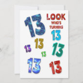 13e uitnodiging van de Birthday Party, kleurrijke  (Voorkant)