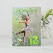 13e uitnodiging van de partij van Birthday (Staand voorkant)