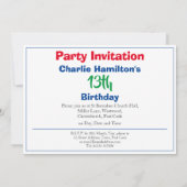 13e uitnodiging van de verjaardag met foto (Achterkant)