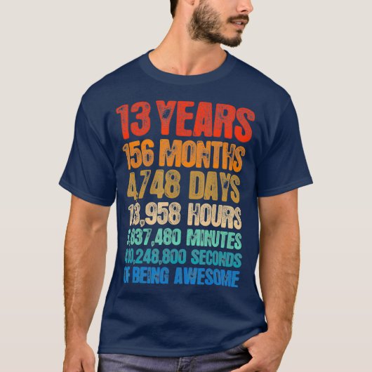 13e verjaardag 13 jaar oude  retro 156 t-shirt (Voorkant)