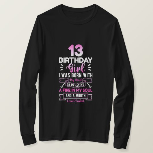 13e verjaardag 13-jarige meisjes Funny Teenager Bi T-shirt (Design voorkant)