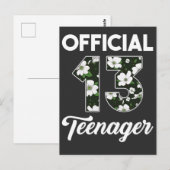 13e verjaardag 2008 Vloerofficiële tiener Briefkaart (Voorkant / Achterkant)