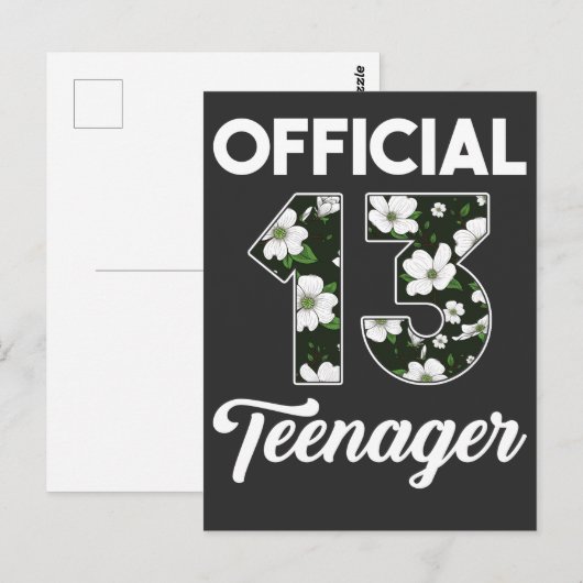 13e verjaardag 2008 Vloerofficiële tiener Briefkaart (Voorkant / Achterkant)