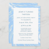 13e verjaardag Aangepaste blauwe golven in 2023 Ab Kaart (Voorkant / Achterkant)