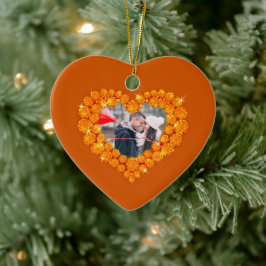 13e verjaardag aangepaste foto hartcitrine keramisch ornament