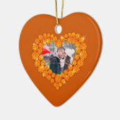 13e verjaardag aangepaste foto hartcitrine keramisch ornament (Links)