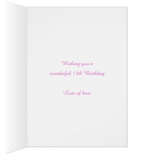 13e verjaardag aangepaste naam gele roze bloemen (Binnen (Rechts))