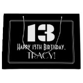 13e verjaardag ~ Art Deco geïnspireerd look "13" + Groot Cadeauzakje (Voorkant)