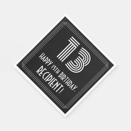 13e verjaardag: Art Deco geïnspireerd look "13" + Servet (Hoek)