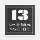 13e verjaardag: Art Deco geïnspireerd look "13" +  Servet (Voorkant)