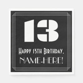 13e verjaardag: Art Deco geïnspireerd look "13" +  Servet