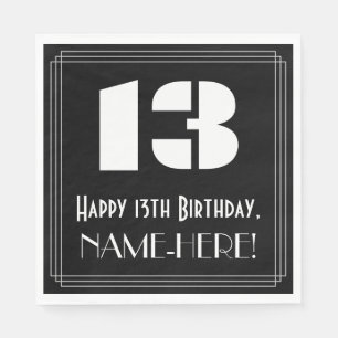 13e verjaardag: Art Deco geïnspireerd look "13" + Servet