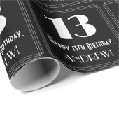13e verjaardag - Art Deco Geïnspireerde look "13", Cadeaupapier (Rol Hoek)