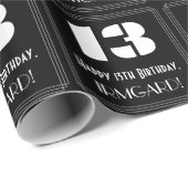 13e verjaardag: Art Deco Geïnspireerde look "13" e Cadeaupapier (Rol Hoek)