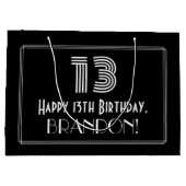 13e verjaardag — Art Deco Geïnspireerde look "13"  Groot Cadeauzakje (Achterkant)