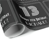 13e verjaardag: Art Deco Geïnspireerde look "13" m Cadeaupapier (Rol Hoek)