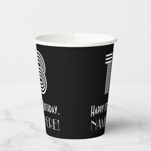 13e verjaardag — Art Deco Geïnspireerde look "13"  Papieren Bekers (Links)