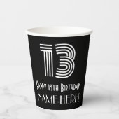 13e verjaardag — Art Deco Geïnspireerde look "13" Papieren Bekers (Voorkant)