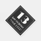 13e verjaardag ~ Art Deco Geïnspireerde look "13", Servet (Hoek)