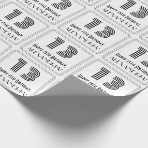 13e verjaardag: Art Deco geïnspireerde stijl "13"  Cadeaupapier