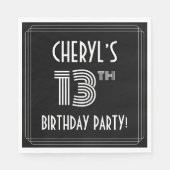13e verjaardag: Art Deco Style + aangepaste naam Servet (Voorkant)