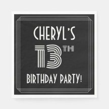 13e verjaardag: Art Deco Style + aangepaste naam