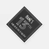 13e verjaardag: Art Deco Style + aangepaste naam Servet (Hoek)