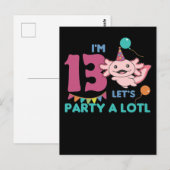 13e verjaardag Axolotl Dertien jaar oude Axolotls Briefkaart (Voorkant / Achterkant)