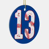 13e verjaardag Baseball Player 13 jaar Keramisch Ornament (Rechts)