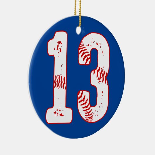 13e verjaardag Baseball Player 13 jaar Keramisch Ornament (Rechts)