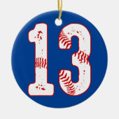 13e verjaardag Baseball Player 13 jaar Keramisch Ornament (Voorkant)