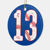 13e verjaardag Baseball Player 13 jaar Keramisch Ornament (Links)