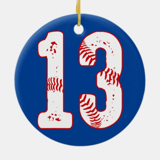 13e verjaardag Baseball Player 13 jaar Keramisch Ornament (Achterkant)